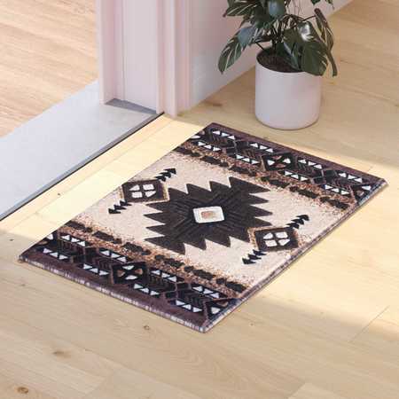 FLASH FURNITURE 2' x 3' Brown Rustic Southwest Style Area Rug ACD-RG611-23-BN-GG
